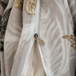 Pościel polarowa 160x200 welur szara jesienny ogród