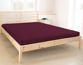 Prześcieradło jersey bez gumki 160x200 bordowe