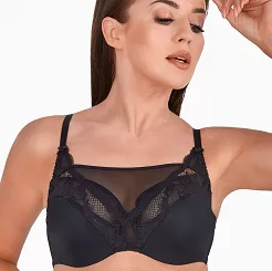 Biustonosz z zabudowaną miseczką Soft Ida 1216 miękki czarny