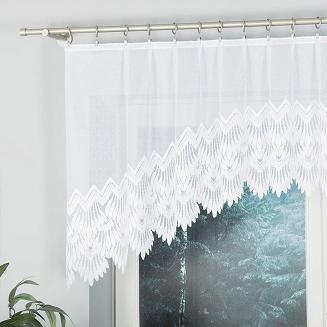 Firanka żakardowa gotowa na prosto na żabki FELICJA 200x80 biała