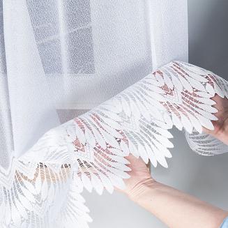 Firanka żakardowa gotowa na prosto na żabki FELICJA 200x80 biała