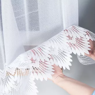 Firanka żakardowa gotowa na prosto na żabki FELICJA 200x80 biała