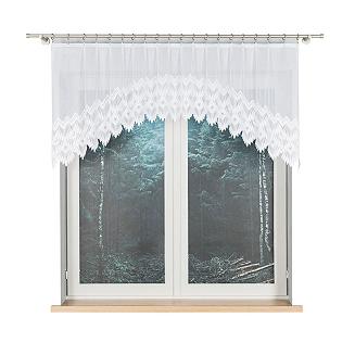 Firanka żakardowa gotowa na prosto na żabki FELICJA 200x80 biała