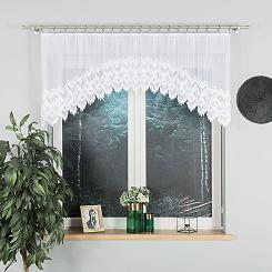 Firanka żakardowa gotowa na prosto na żabki FELICJA 200x80 biała