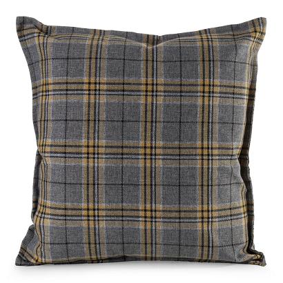 Poszewka dekoracyjna wodoodporna GARDEN 45x45 ogrodowa popielata z nadrukiem kraty