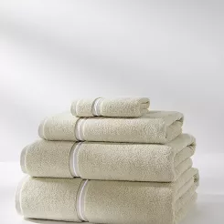 Ręcznik bawełniany LIBRE 70x140 beżowy z białą bizą