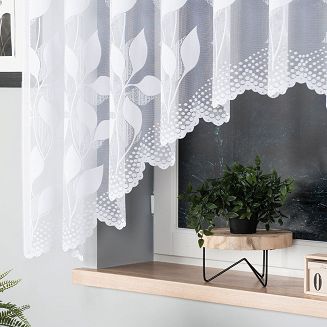 Firanka żakardowa gotowa na żabki MARTA 320x160 biała