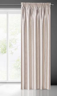 Zasłona gotowa na taśmie EBRU 135x270 Eurofirany beżowa + złota