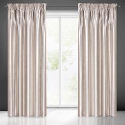 Zasłona gotowa na taśmie EBRU 135x270 Eurofirany beżowa + złota