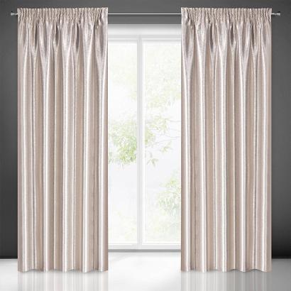 Zasłona gotowa na taśmie EBRU 135x270 Eurofirany beżowa + złota