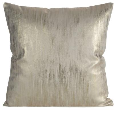 Poszewka dekoracyjna EMILA 45x45 Eurofirany kremowa welwetowa z błyszczącym nadrukiem