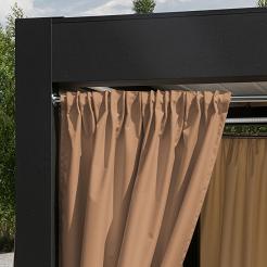 Zasłona gotowa na taśmie GARDENIA 140x180 wodoodporna ogrodowa ciepły brązowy