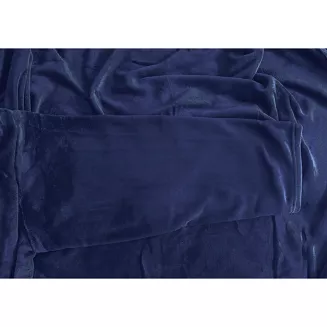 Koc narzuta BINGIE 150x180 granatowy z rękawami TV