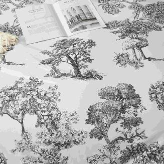 Biała Pościel Vintage z Nadrukiem Satyna Bawełniana 160x200 z Czarną Lamówką Biza