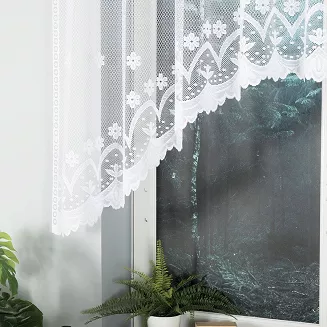 Firanka żakardowa gotowa na żabki FLORENTYNA 330x120 biała