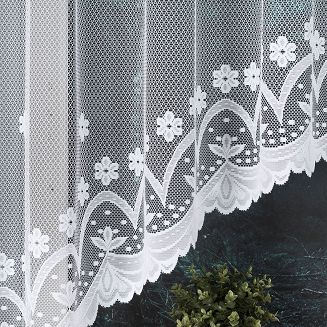 Firanka żakardowa gotowa na żabki FLORENTYNA 330x120 biała