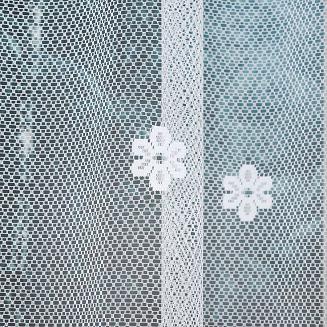 Firanka żakardowa gotowa na żabki FLORENTYNA 330x120 biała