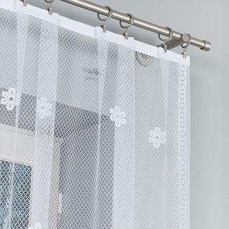 Firanka żakardowa gotowa na żabki FLORENTYNA 330x120 biała