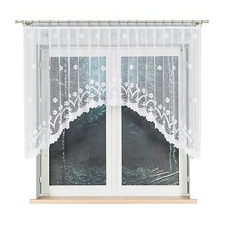 Firanka żakardowa gotowa na żabki FLORENTYNA 330x120 biała