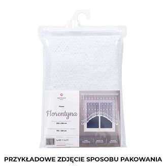 Firanka żakardowa gotowa na żabki FLORENTYNA 330x120 biała