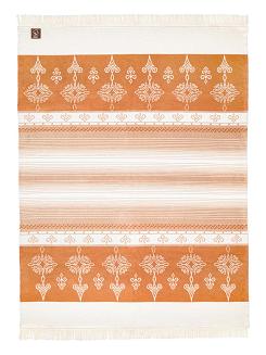 Koc bawełniano-akrylowy 150x200 wzór 0597-1 beżowy folklor