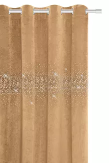Musztardowa Zasłona Welurowa Z Kryształkami 140x250 Shiny