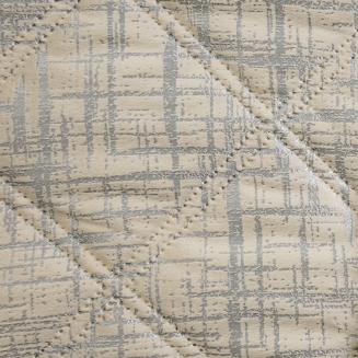 Narzuta dekoracyjna BLINK6 170x210 kremowa welwetowa pikowana błyszczący nadruk