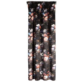 Zasłona gotowa na taśmie KAREN 140x270 Eurofirany czarny/różowy