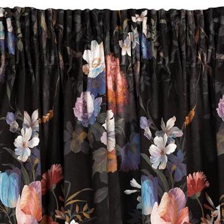 Zasłona gotowa na taśmie KAREN 140x270 Eurofirany czarny/różowy