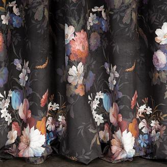 Zasłona gotowa na taśmie KAREN 140x270 Eurofirany czarny/różowy