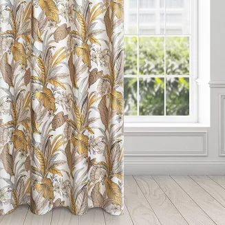 Zasłona gotowa na przelotkach BARI 140x250 Design91 biały/pomarańczowy
