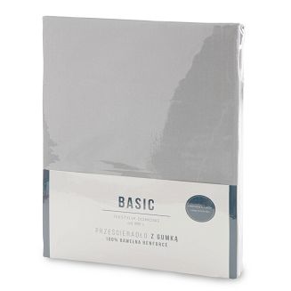 Prześcieradło satynowe z gumką BASIC 100x200x30 Eurofirany jasnoszary