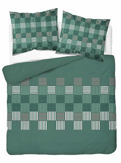 Pościel bawełniana 180x200 Detexpol zielona szachownica