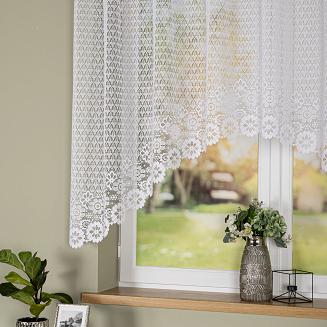 Firanka żakardowa gotowa na żabki FAUSTYNA 250x120 biała