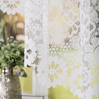 Firanka żakardowa gotowa na żabki FAUSTYNA 250x120 biała