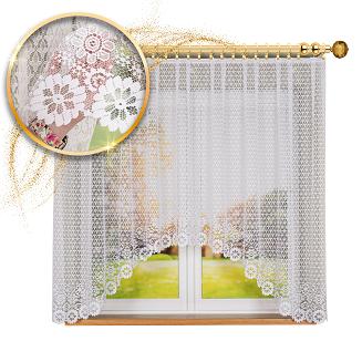 Firanka żakardowa gotowa na żabki FAUSTYNA 250x120 biała