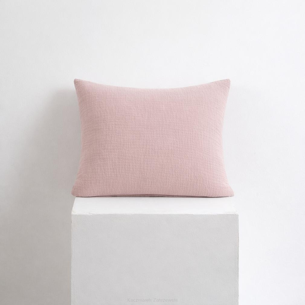 Pudrowa Bawełniana Poszewka Muślinowa 50x60 Do Pościeli
