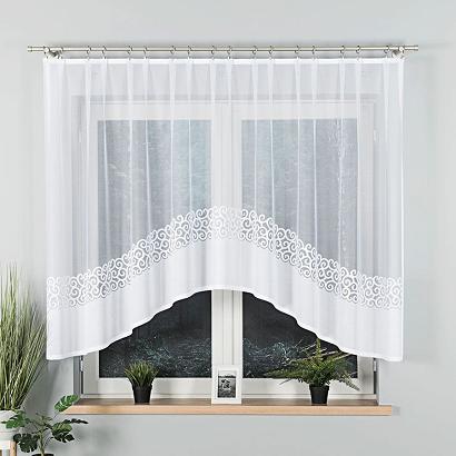 Firanka żakardowa gotowa na żabki DANIELA 300x140 biała