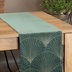 Obrus dekoracyjny BLINK 35x180 Eurofirany ciemnomiętowy