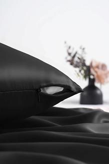 Jedwabna Poszewka 70x80 Czarna