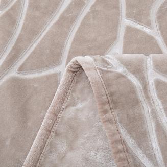 Koc akrylowy na fotel tłoczony LIV 80x160 gruby ciepły taupe