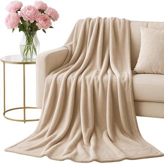 Jasny Beż Koc Z Mikrofibry 250x300 Solo XXL