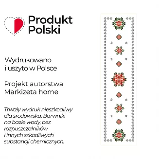 FOLK GWIAZDA BETLEJEMSKA Bieżnik NINA WODOODPORNA 38x140cm kolor 001 biały PBN341/KSP/C01/038140/1