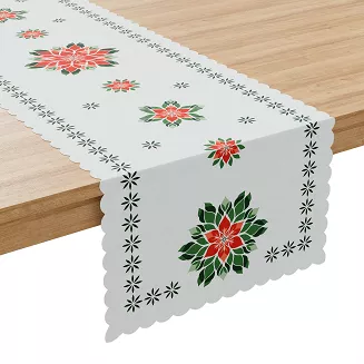 FOLK GWIAZDA BETLEJEMSKA Bieżnik NINA WODOODPORNA 38x140cm kolor 001 biały PBN341/KSP/C01/038140/1