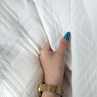 Narzuta dekoracyjna AVILA 220x240 pikowana wzór geomatryczny biała