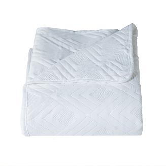 Narzuta dekoracyjna AVILA 220x240 pikowana wzór geomatryczny biała