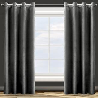 Zasłona gotowa na przelotkach ROSA 140x250 Design91 czarny