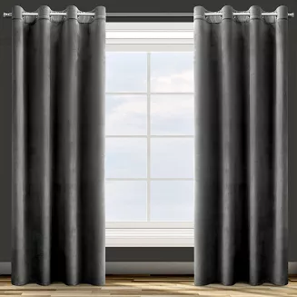 Zasłona gotowa na przelotkach ROSA 140x250 Design91 czarny