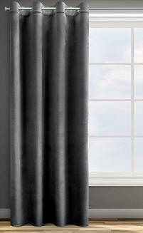 Zasłona gotowa na przelotkach ROSA 140x250 Design91 czarny