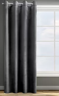 Zasłona gotowa na przelotkach ROSA 140x250 Design91 czarny